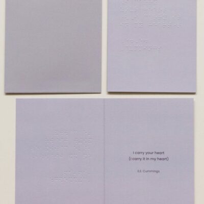 E.E. Cummings Quote Card in Braille